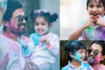 allu arjun for holi, allu arjun for holi, in pics allu arjun s adorable moments with family for holi is too cute to miss, Happy holi