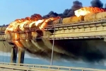 Crimea bridge updates, Crimea bridge fire, huge explosion on crimea bridge that connects russia, Crimea bridge