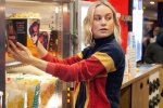 captain marvel poster, captain marvel trailer, captain marvel star brie larson surprises her fans in amc theaters by serving popcorn, Captain marvel