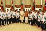 Rio Olympics-bound athletes, Rio Olympics-bound athletes, modi meets rio olympics bound athletes, Indian olympic association